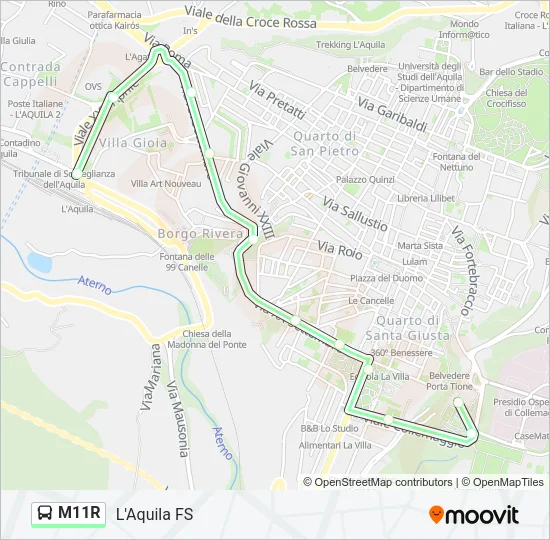 M11R Bus Line Map