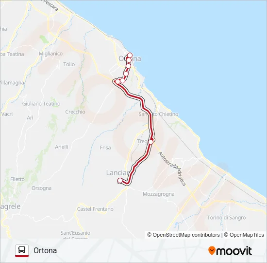 Percorso linea bus CIVITARESE