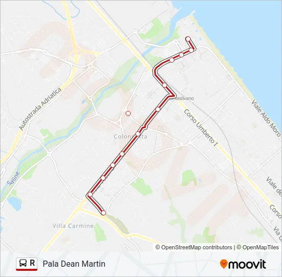 R Bus Line Map