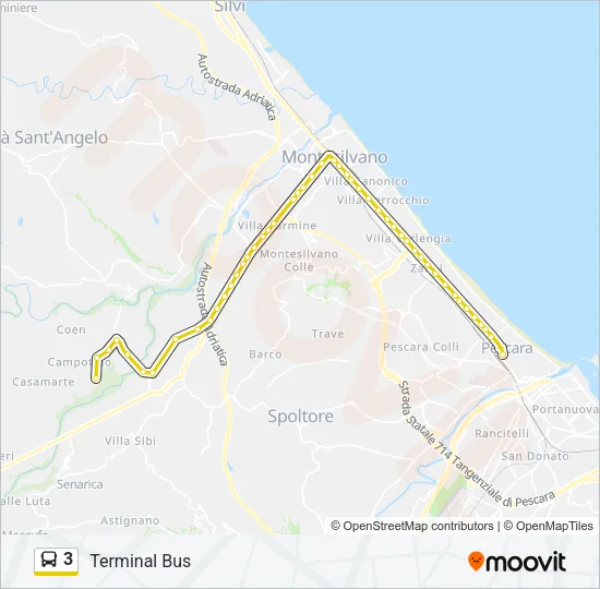 3 Bus Line Map