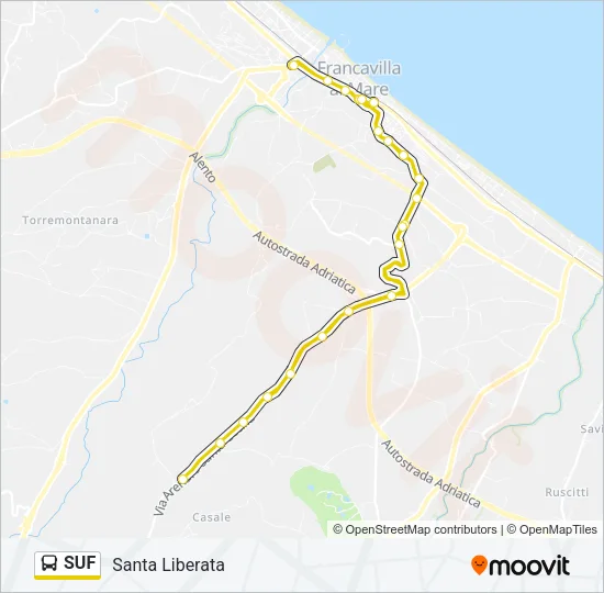 Percorso linea bus SUF