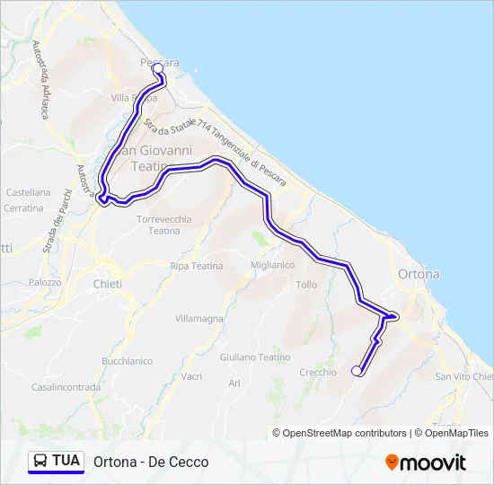 TUA Bus Line Map