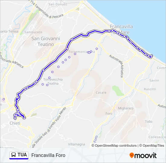 TUA Bus Line Map