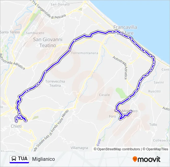TUA Bus Line Map