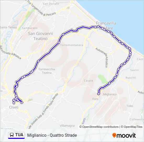 TUA Bus Line Map
