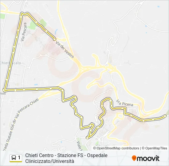 1 Bus Line Map