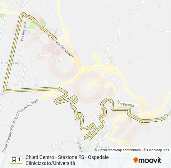 1 Bus Line Map