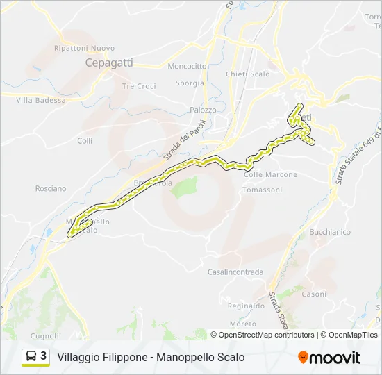 3 Bus Line Map