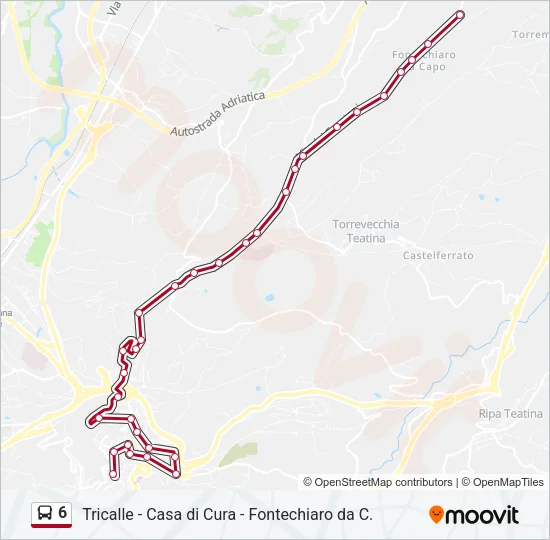 6 Bus Line Map