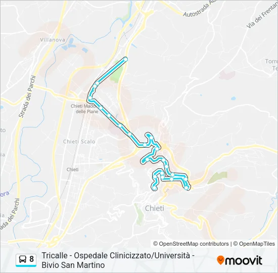 8 Bus Line Map