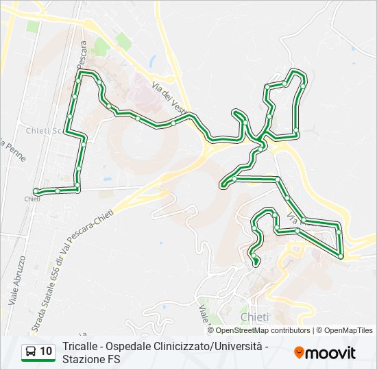 Percorso linea bus 10