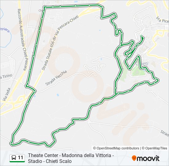 Percorso linea bus 11