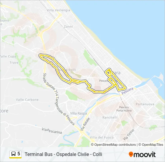 5 Bus Line Map