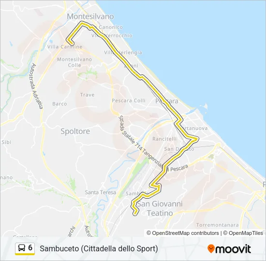 6 Bus Line Map