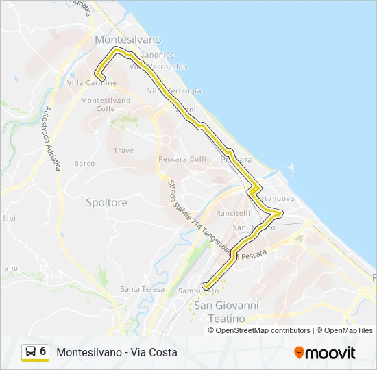 6 Bus Line Map
