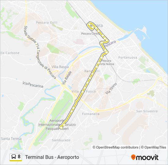 Percorso linea bus 8