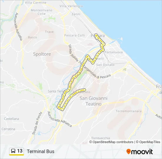 13 Bus Line Map