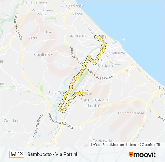 13 Bus Line Map