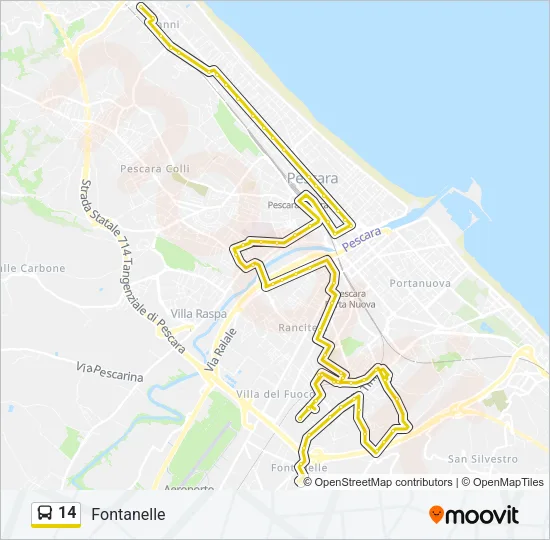 14 Bus Line Map