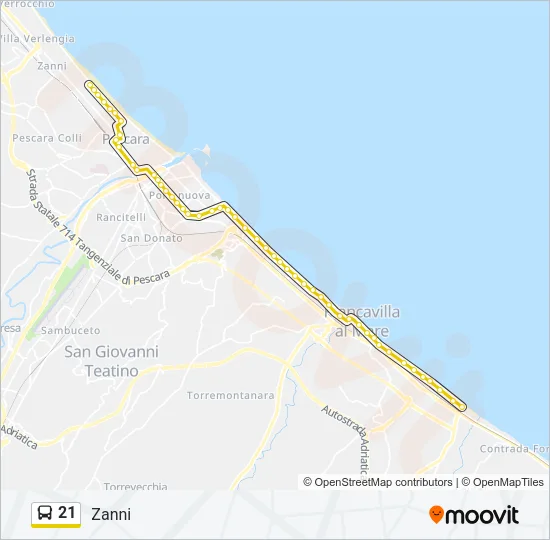 21 Bus Line Map