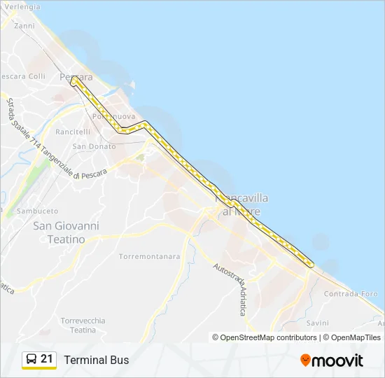 21 Bus Line Map