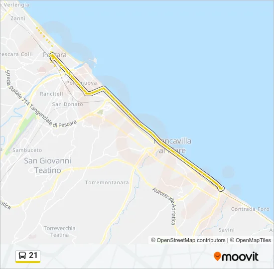 21 Bus Line Map