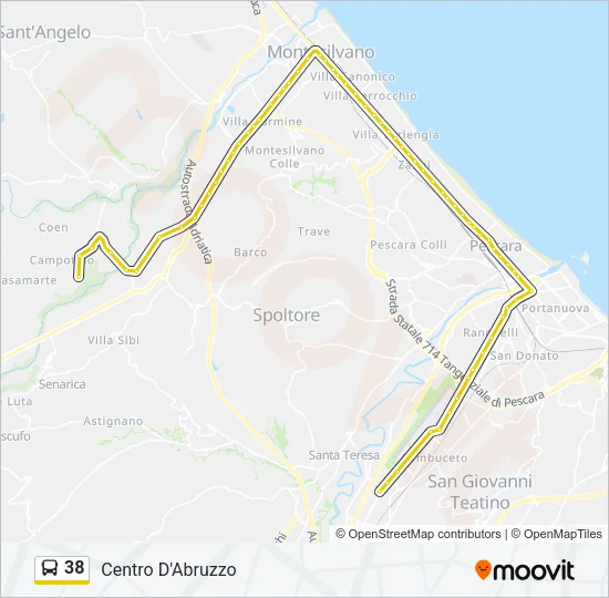38 Bus Line Map