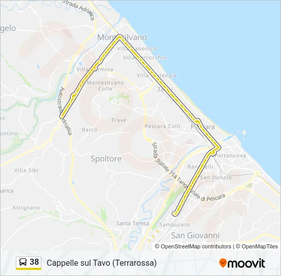 38 Bus Line Map