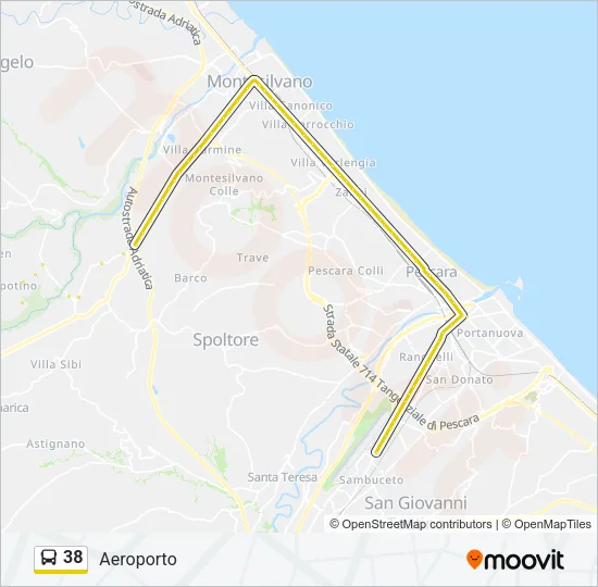 38 Bus Line Map