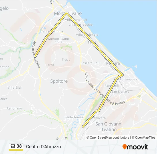 38 Bus Line Map