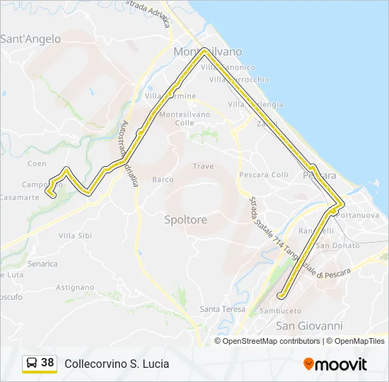 38 Bus Line Map
