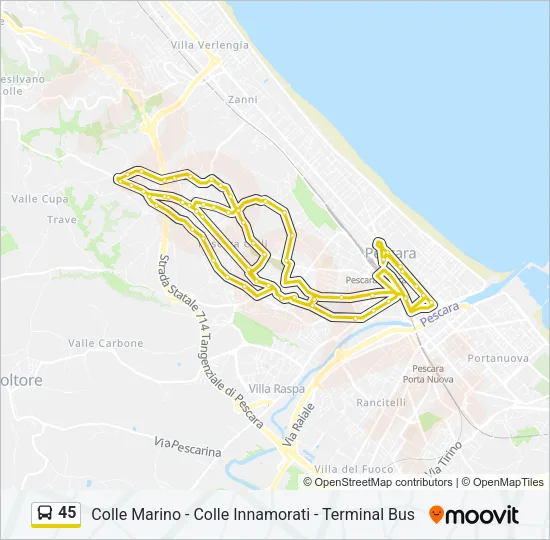 45 Bus Line Map