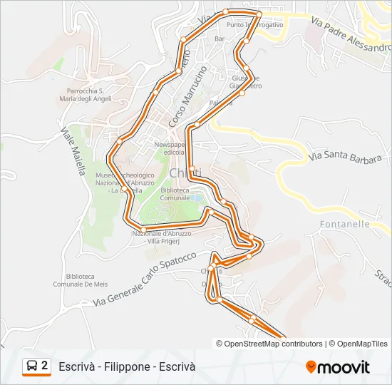 2 Bus Line Map