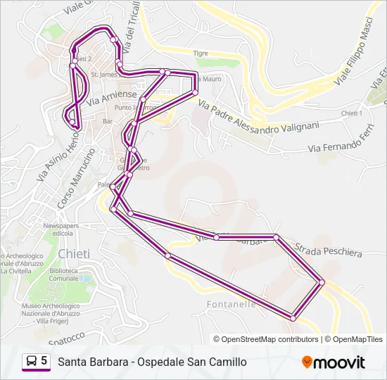5 Bus Line Map