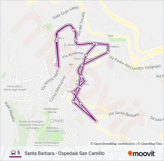 5 Bus Line Map
