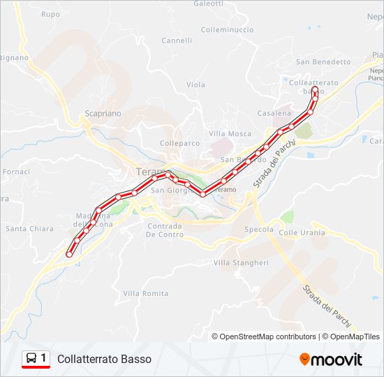 Percorso linea bus 1