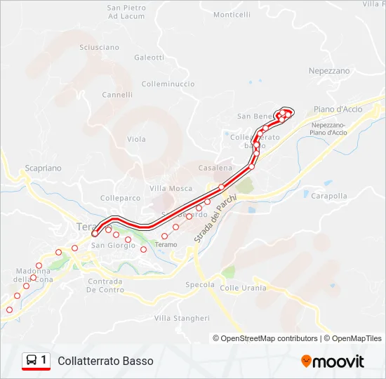 1 Bus Line Map