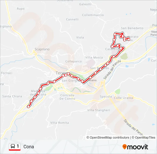 1 Bus Line Map