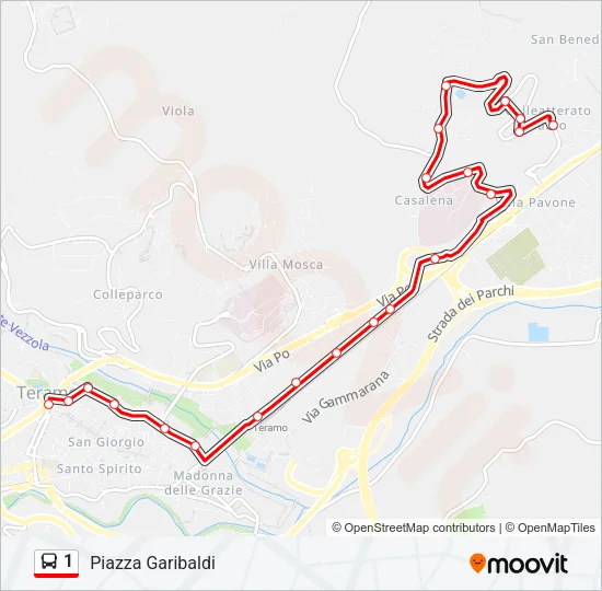 1 Bus Line Map