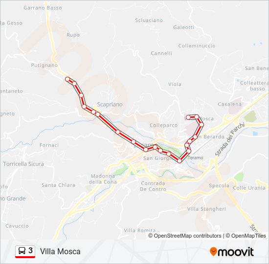 Percorso linea bus 3