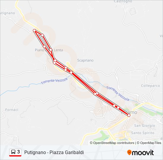 Percorso linea bus 3