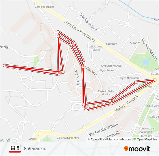 5 Bus Line Map