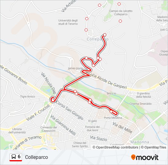 6 bus Line Map