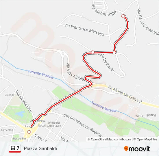 Percorso linea bus 7