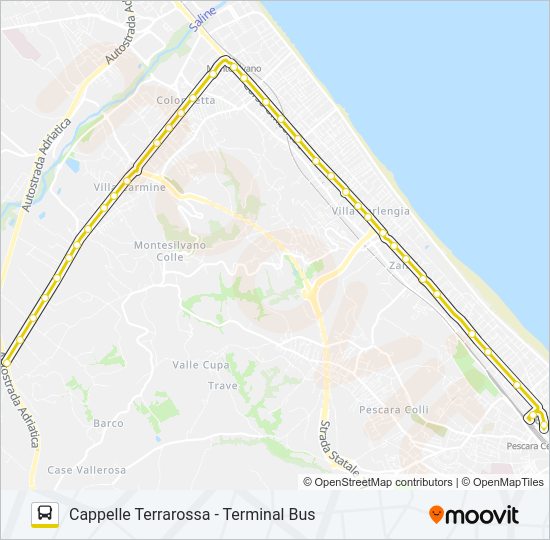 Percorso linea bus 3/ TERRAROSSA