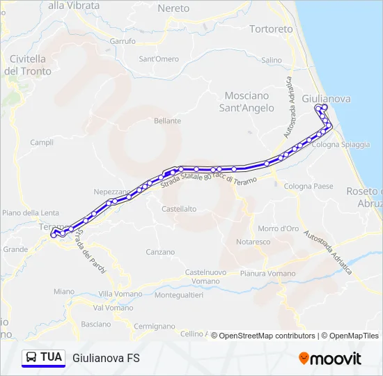 TUA Bus Line Map