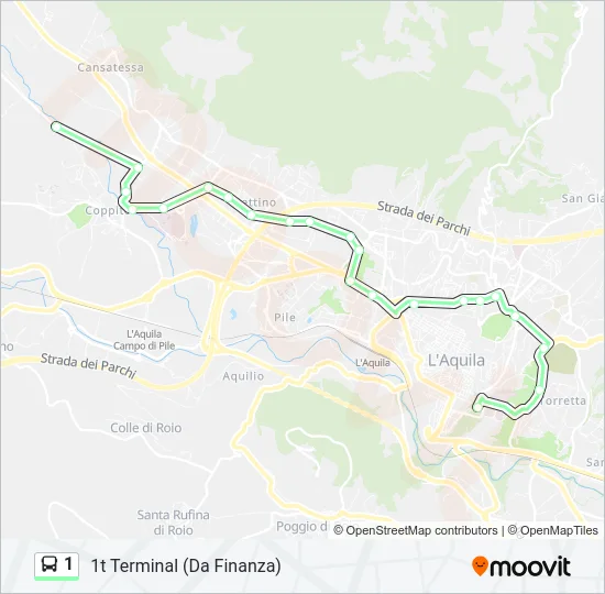1 Bus Line Map