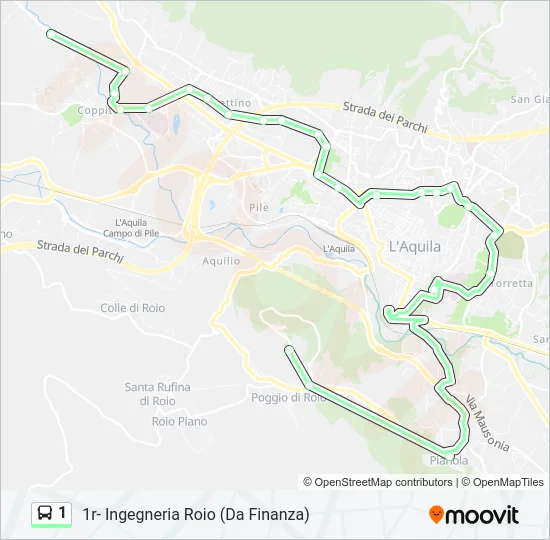 Percorso linea bus 1