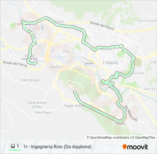 1 Bus Line Map