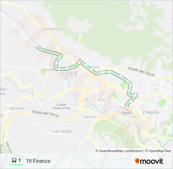 Percorso linea bus 1